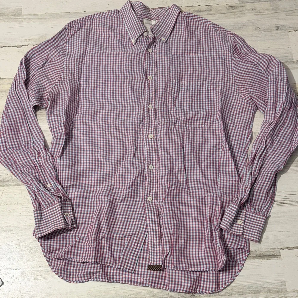 Billy Reid Red and Blue Checkered Casual Shirt - Picture 1 of 7